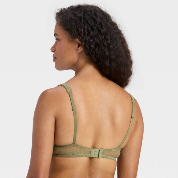 Target Green Lace Unlined Balconette 34C Bra - Picture 4 of 11